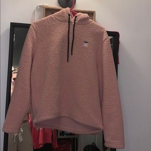 Fila pink fuzzy sweatshirt